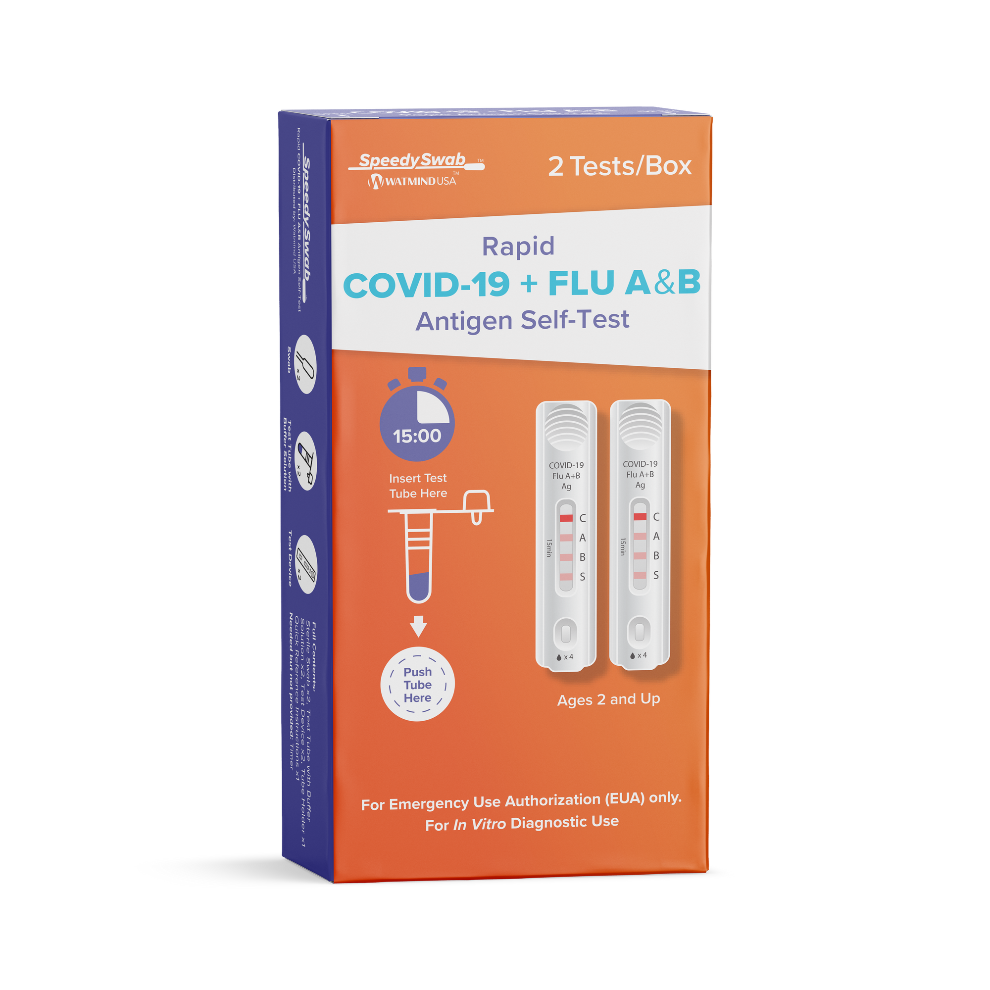 SpeedySwab­™ COVID-19 & Flu Self Test | 2 Tests