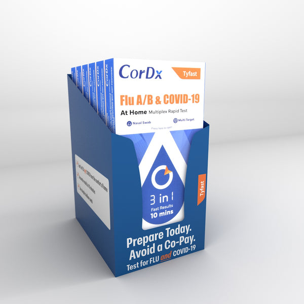 CorDx TyFast Flu A/B & COVID-19 At Home - 1 Test / Box